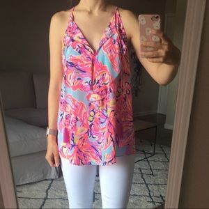 100% Silk Lilly Pulitzer printed top